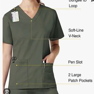 Wonder Wink Wonder Works plus size 4XL olive green scrub top NEE with tags